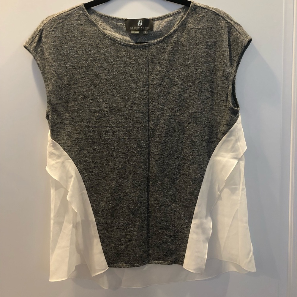 Sachin + Babi jersey tee with silk side panels